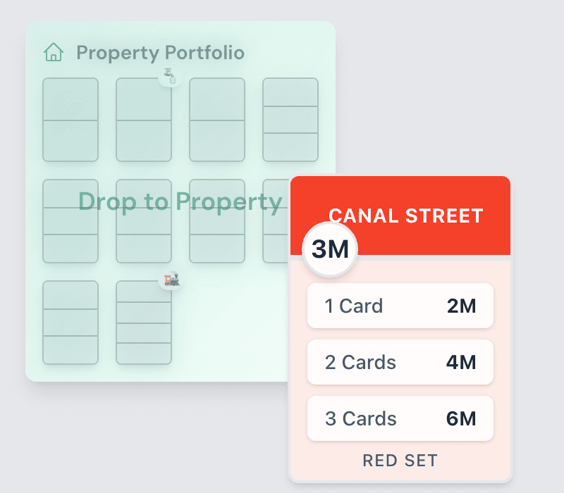 Dragging a property card